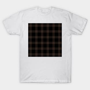 Brown and Black Buffalo Plaid Pattern T-Shirt